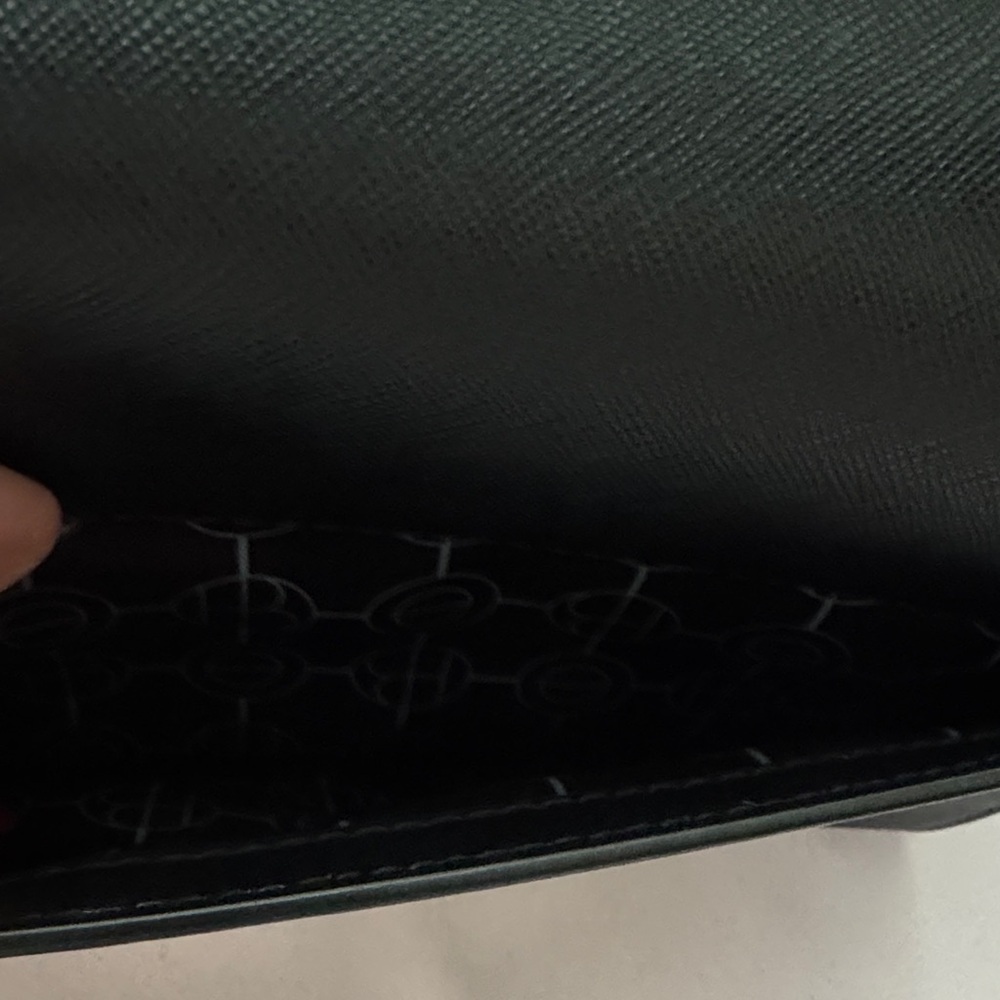 Henri Bendel Black Leather Shoulder Bag with Gold Accents School Bag - Picture 4 of 15
